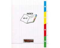 Cahier 4 index piqué 8000 POLYPRO17x22 cm 140 pages grands carreaux 90 g - Incolore