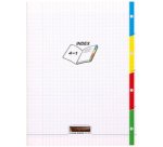 Cahier 4 index piqué 8000 POLYPRO 24x32 cm 140 pages grands carreaux 90 g - Incolore