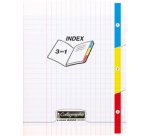Cahier 3 index piqué 8000 POLYPRO 17x22 cm 96 pages grands carreaux 90 g - Incolore