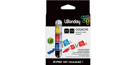 Gouache, étui carton de 5 tubes de 12 ml