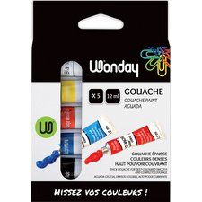 Gouache, étui carton de 5 tubes de 12 ml