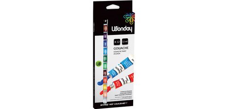 Vingerverf - kartonnen etui 12 tubes van 12 ml