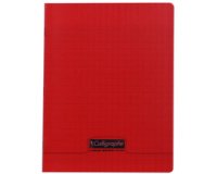 Cahier piqué 8000 POLYPRO 17x22 cm 48 pages grands carreaux 90 g - Rouge