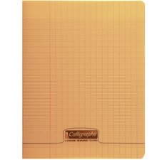 Clairefontaine polypro stapled notebook, seyes, ligne 8000, 17x22cm, 24 sheets, 90g - orange|