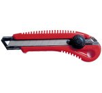 Cutter L-550P, boîtier en plastique, lame 18 mm, rouge