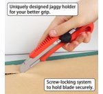 Cutter L-550P, boîtier en plastique, lame 18 mm, rouge