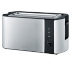 Grille-pain 4 tranches AT 2590, acier inox / noir