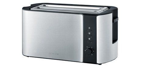 Grille-pain 4 tranches AT 2590, acier inox / noir