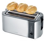 Grille-pain 4 tranches AT 2590, acier inox / noir