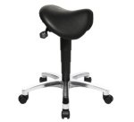 Tabouret 'Bonanza', cuir véritable, noir