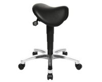 Tabouret 'Bonanza', cuir véritable, noir