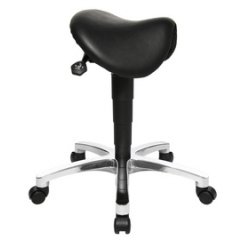 Tabouret 'Bonanza', cuir véritable, noir