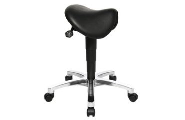 Tabouret 'Bonanza', cuir véritable, noir