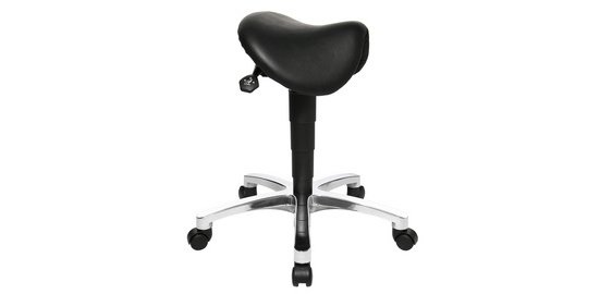 Tabouret 'Bonanza', cuir véritable, noir