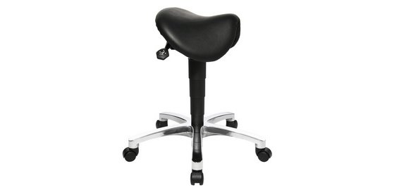 Tabouret 'Bonanza', cuir véritable, noir