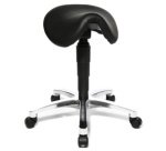 Tabouret 'Bonanza', cuir véritable, noir