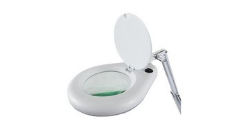 LED magnifying lamp ZOOM, with table clamp, white