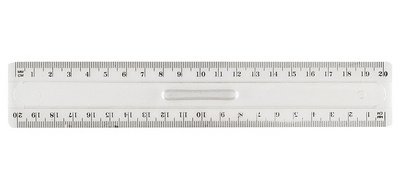 Règle plate, 300 mm, en plastique, avec poignée