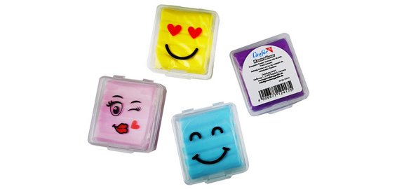 Gomme souple visages, en présentoir de 18