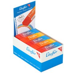 Gomme en plastique PLAST COLOR, en présentoir de 20