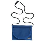 Pochette tour de cou, nylon, bleu