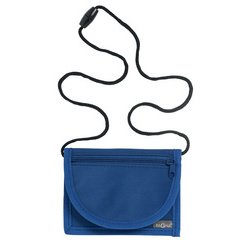 Pochette tour de cou, nylon, bleu