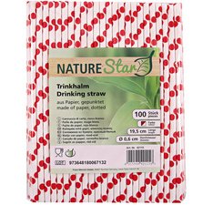 Papieren rietjes, 197 mm, met stippen