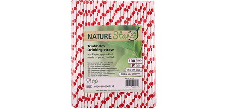 Paille en papier, 197 mm, à pois