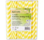 Paille en papier, 197 mm, rayé noir/blanc