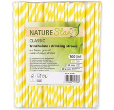 Paille en papier, 197 mm, rayé noir/blanc