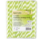 Paille en papier, 197 mm, rayé noir/blanc