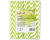 Paille en papier, 197 mm, rayé noir/blanc