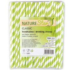 Paille en papier, 197 mm, rayé noir/blanc