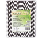 Paille en papier, 197 mm, rayé noir/blanc