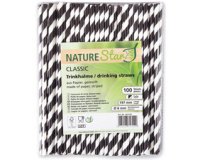 Paille en papier, 197 mm, rayé noir/blanc