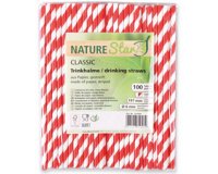 Paille en papier, 197 mm, rayé noir/blanc