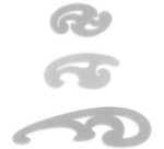 Pistolet à dessin, 3 pièces, transparent gris fumé