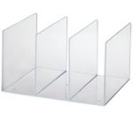 Porte-revues acrylique, 3 compartiments, transparent