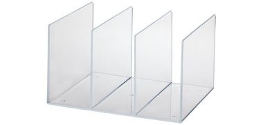 Porte-revues acrylique, 3 compartiments, transparent