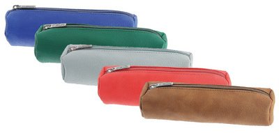 Trousse ronde, en similicuir, assorti