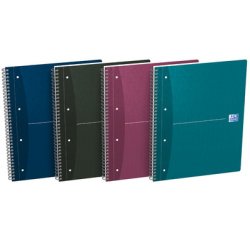 Spiraalblok Oxford Essentials A4+ 90vel 4-gaats ruit 5mm