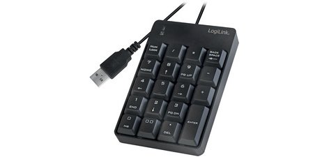Pavé numérique USB, avec câble, 19 touches, noir