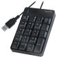 Pavé numérique USB, avec câble, 19 touches, noir