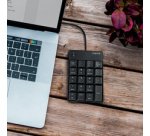 Pavé numérique USB, avec câble, 19 touches, noir