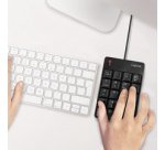 Pavé numérique USB, avec câble, 19 touches, noir