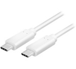 Câble USB 3.1, USB-C - USB-C mâle, 1,0 m, blanc