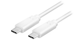 Câble USB 3.1, USB-C - USB-C mâle, 1,0 m, blanc