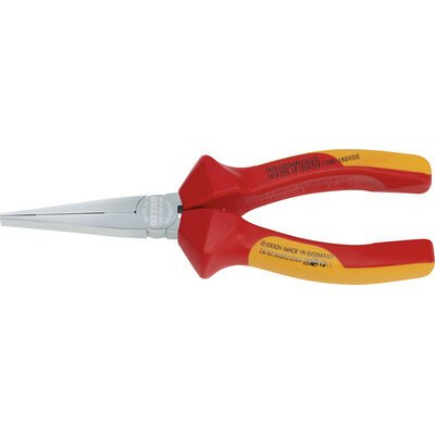 Pince plate VDE, droit, L: 160 mm, rouge/jaune