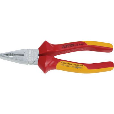 Pince universelle VDE, longueur: 180 mm, rouge/jaune