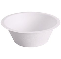 Coupelle en canne à sucre, rond, 250 ml, blanc